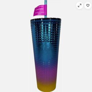 Starbucks Tumbler Tim Singleton Rainbow Grid Gradient Ombre - Venti 24oz
